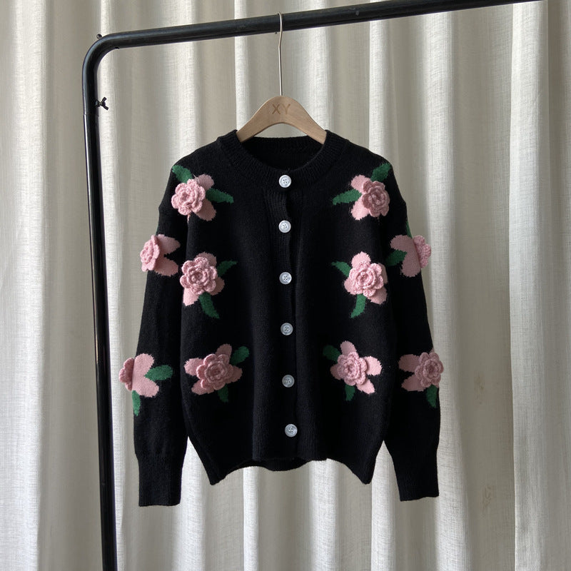 Veste femme style Hong Kong avec broderie de fleurs de rose