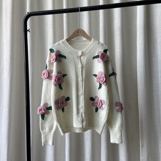 Veste femme style Hong Kong avec broderie de fleurs de rose