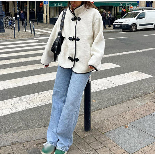 Veste Chauffante à Bouton Unique pour Femme